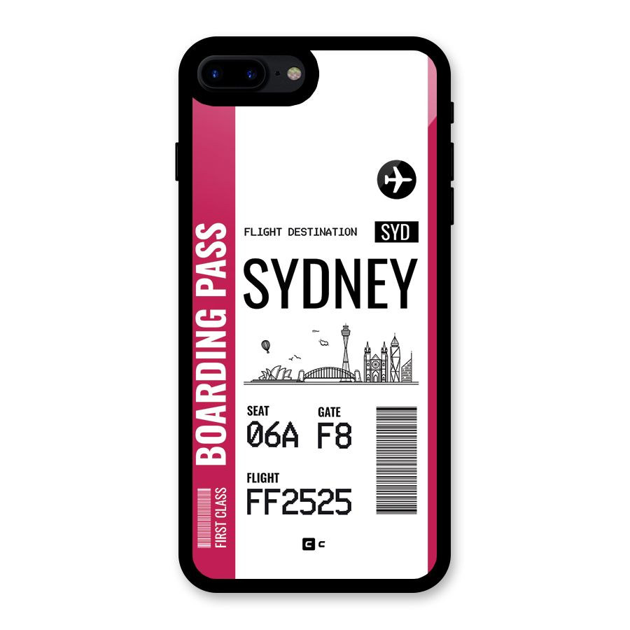 Sydney Boarding Pass Glass Back Case for iPhone 7 Plus