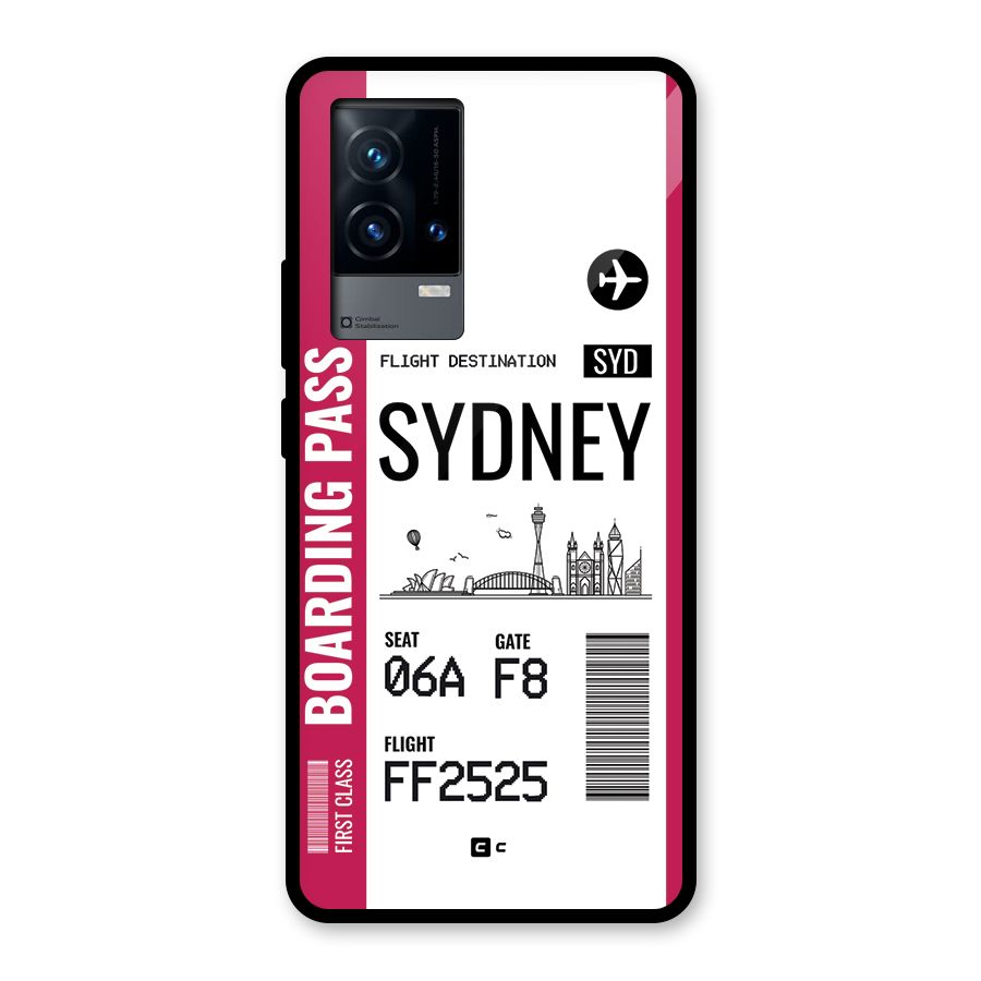 Sydney Boarding Pass Glass Back Case for iQOO 9 5G