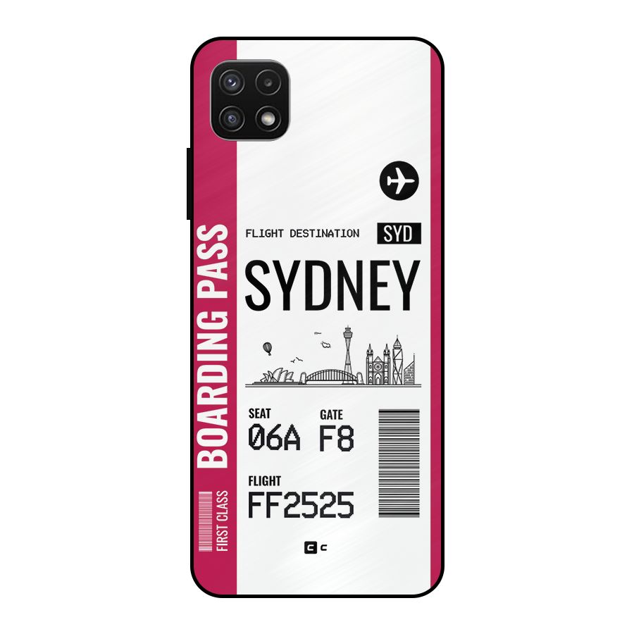Sydney Boarding Pass Metal Back Case for Galaxy A22 5G