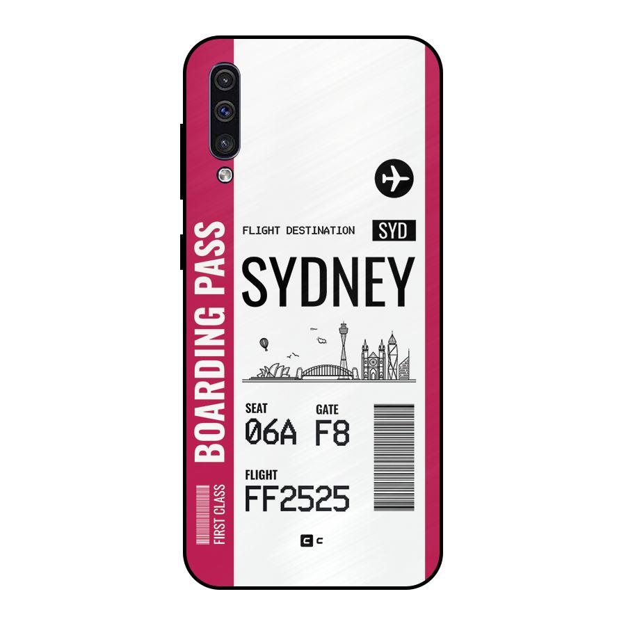 Sydney Boarding Pass Metal Back Case for Galaxy A30s