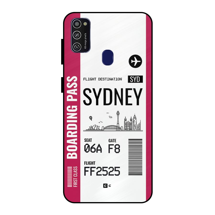 Sydney Boarding Pass Metal Back Case for Galaxy M21