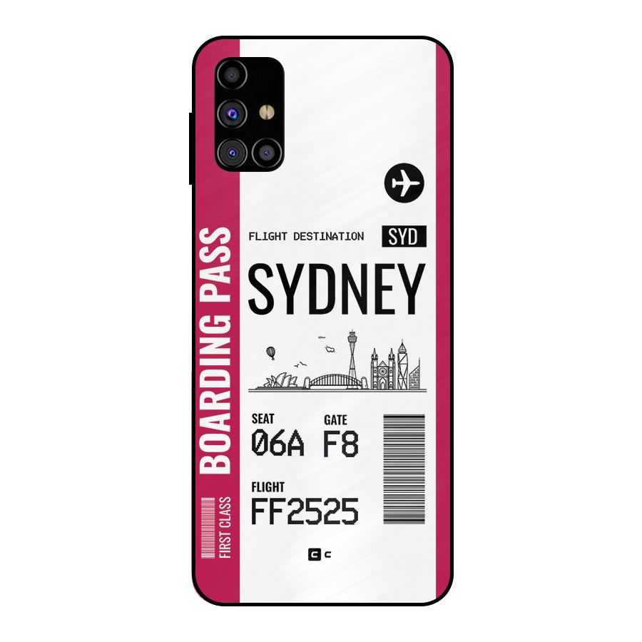 Sydney Boarding Pass Metal Back Case for Galaxy M31s