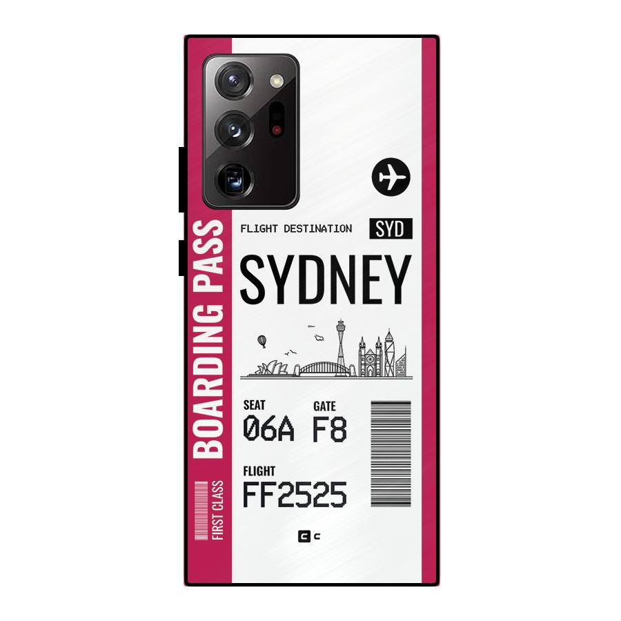 Sydney Boarding Pass Metal Back Case for Galaxy Note 20 Ultra