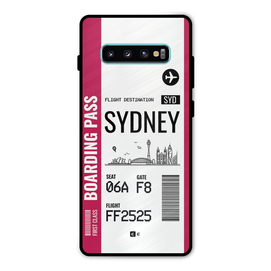Sydney Boarding Pass Metal Back Case for Galaxy S10 Plus