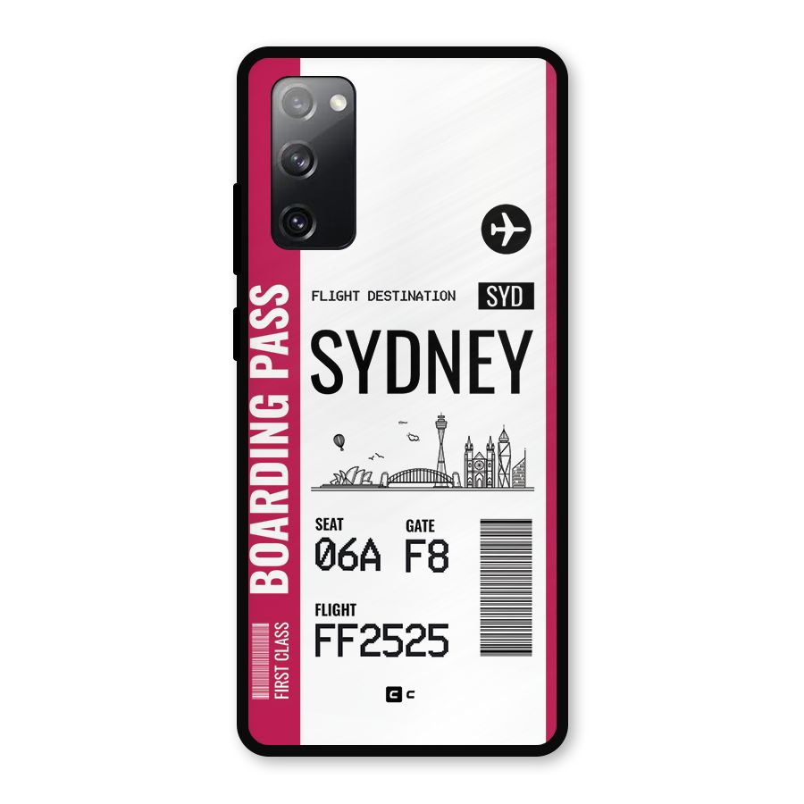 Sydney Boarding Pass Metal Back Case for Galaxy S20 FE