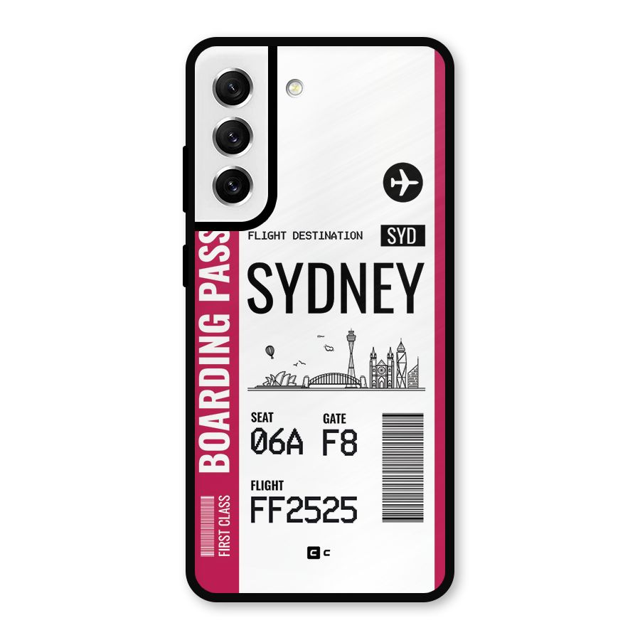 Sydney Boarding Pass Metal Back Case for Galaxy S21 FE 5G