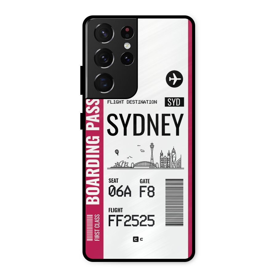 Sydney Boarding Pass Metal Back Case for Galaxy S21 Ultra 5G
