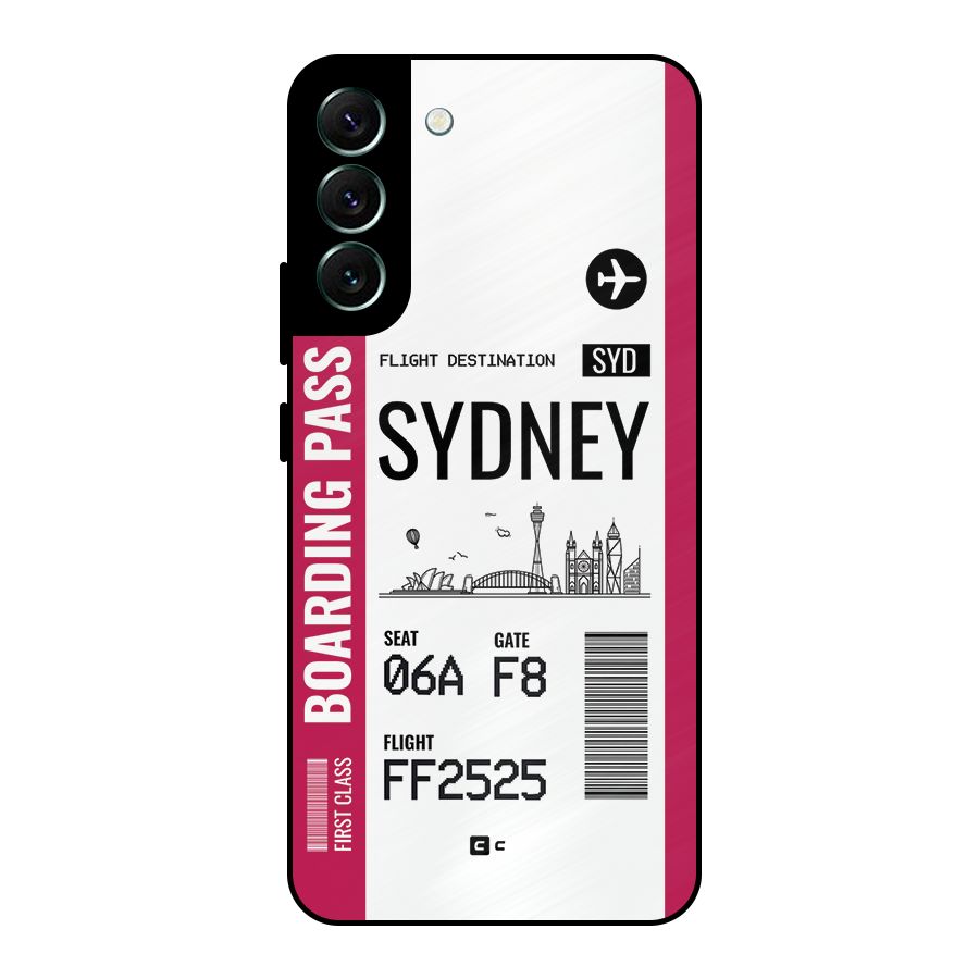 Sydney Boarding Pass Metal Back Case for Galaxy S22 Plus 5G