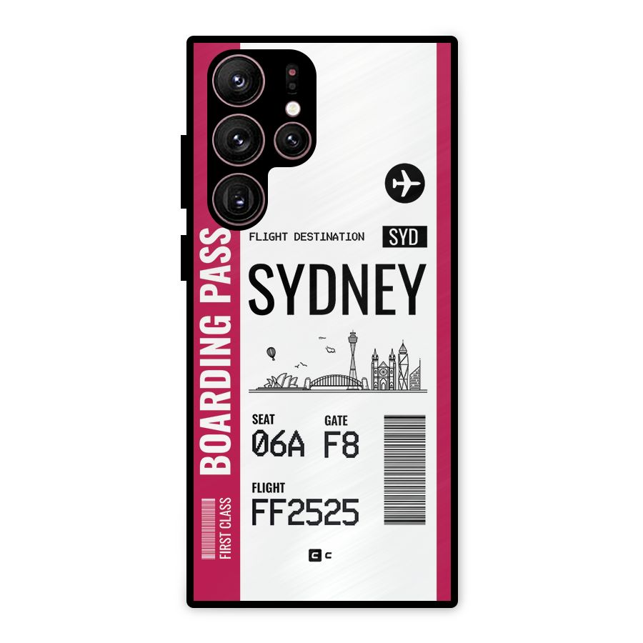 Sydney Boarding Pass Metal Back Case for Galaxy S22 Ultra 5G