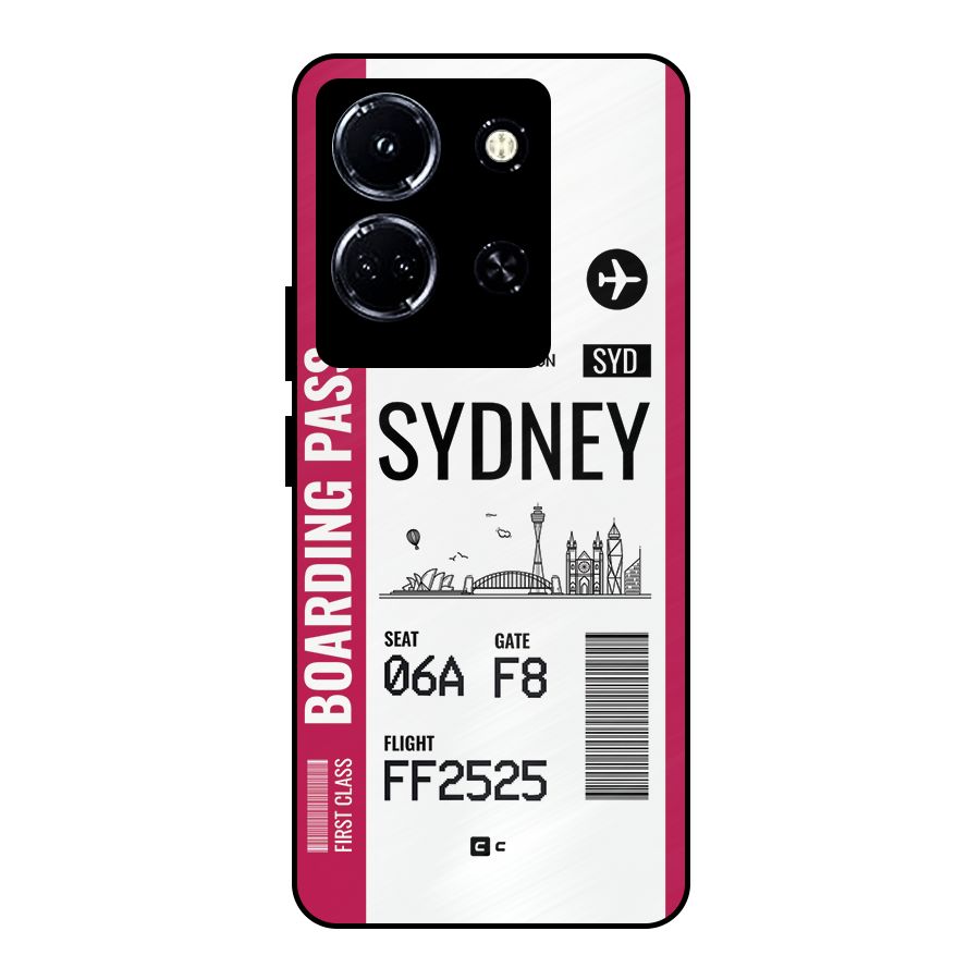Sydney Boarding Pass Metal Back Case for Infinix Note 30 5G