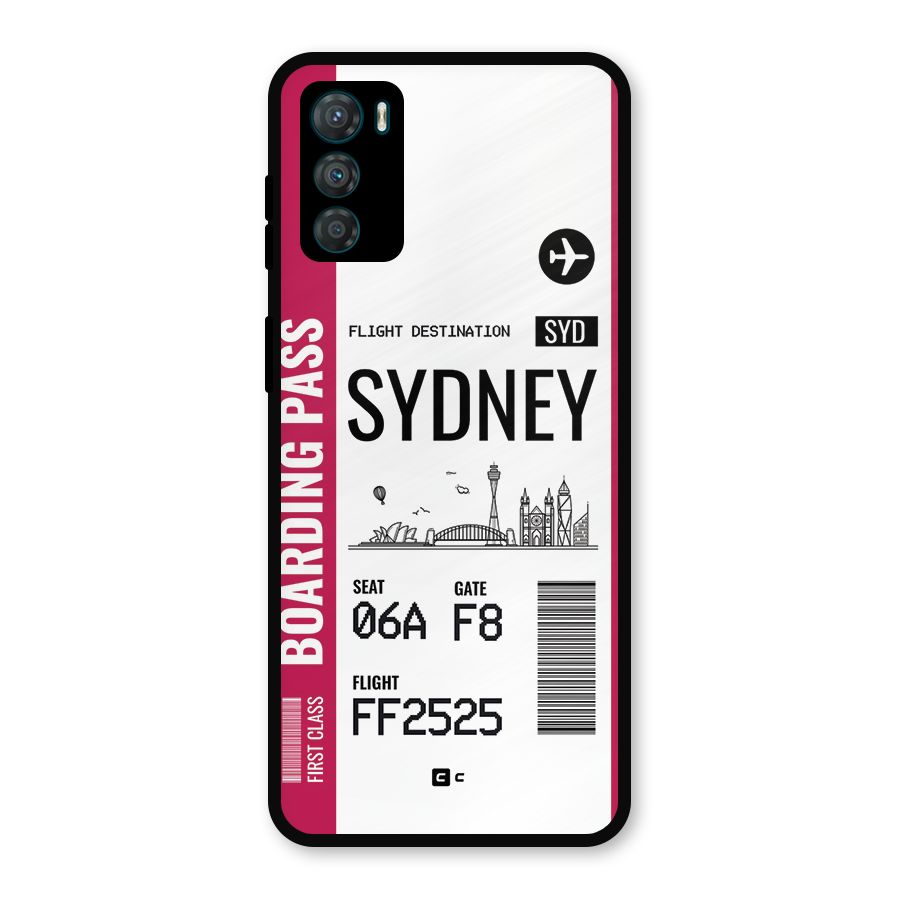 Sydney Boarding Pass Metal Back Case for Moto G42