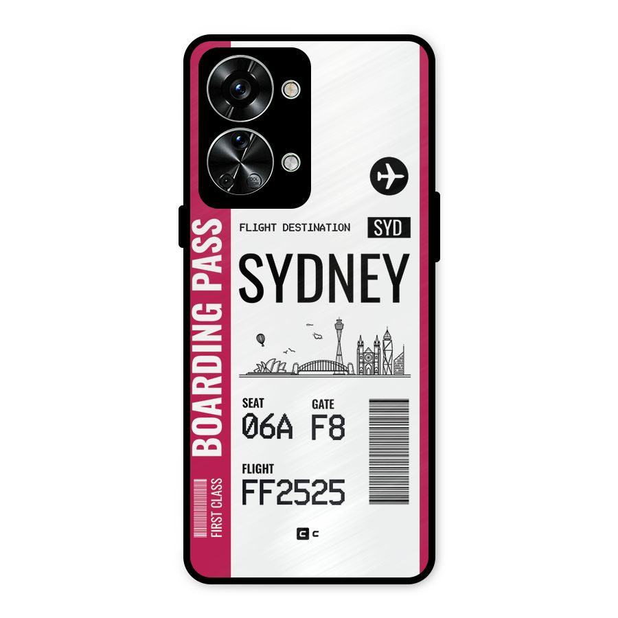 Sydney Boarding Pass Metal Back Case for OnePlus Nord 2T