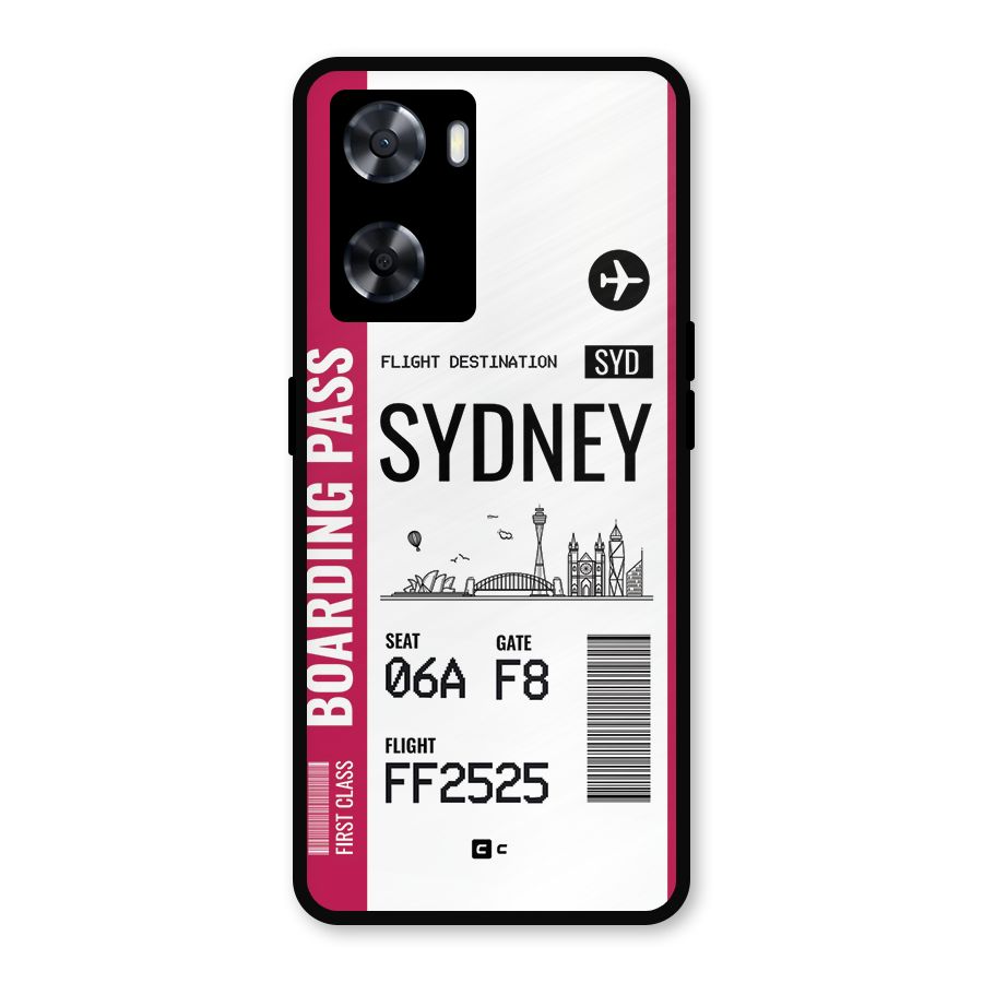 Sydney Boarding Pass Metal Back Case for Oppo A57 2022