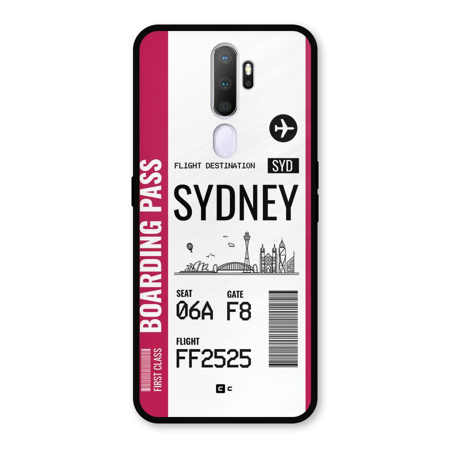 Sydney Boarding Pass Metal Back Case for Oppo A5 (2020)