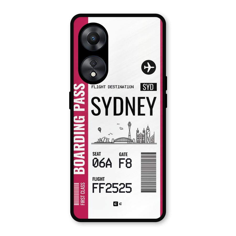 Sydney Boarding Pass Metal Back Case for Oppo A78