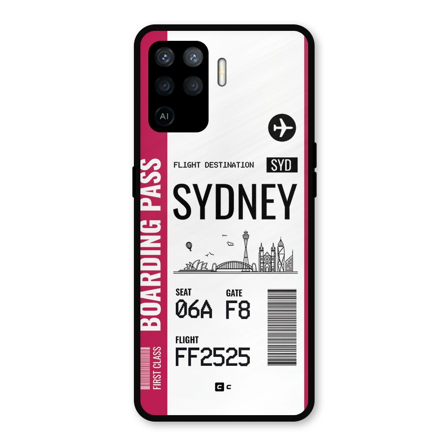 Sydney Boarding Pass Metal Back Case for Oppo F19 Pro