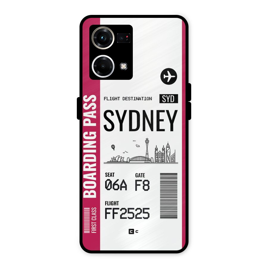 Sydney Boarding Pass Metal Back Case for Oppo F21 Pro 4G