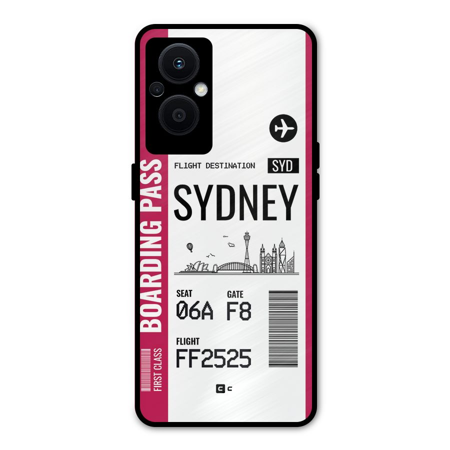 Sydney Boarding Pass Metal Back Case for Oppo F21s Pro 5G