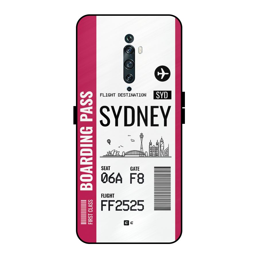 Sydney Boarding Pass Metal Back Case for Oppo Reno2 F