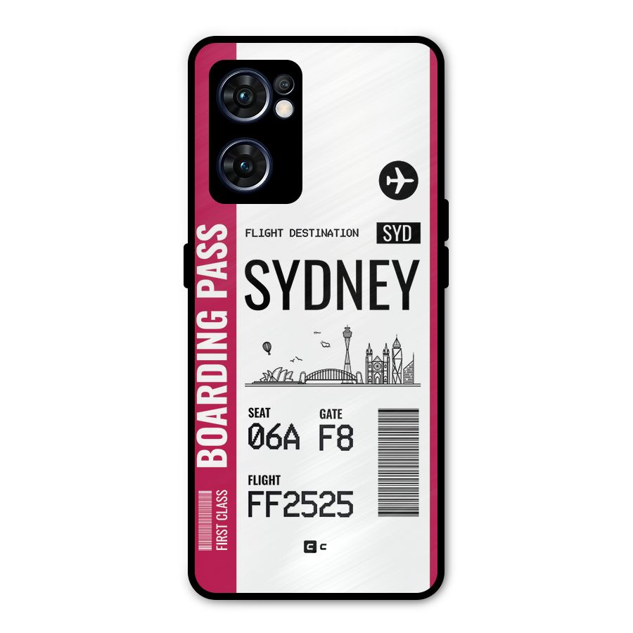 Sydney Boarding Pass Metal Back Case for Oppo Reno7 5G