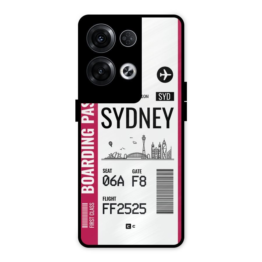 Sydney Boarding Pass Metal Back Case for Oppo Reno8 Pro 5G