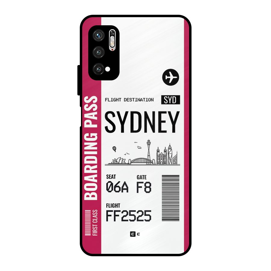 Sydney Boarding Pass Metal Back Case for Poco M3 Pro 5G