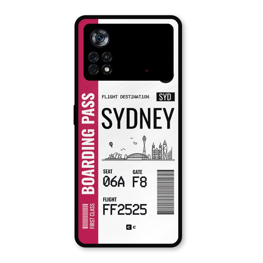 Sydney Boarding Pass Metal Back Case for Poco X4 Pro 5G