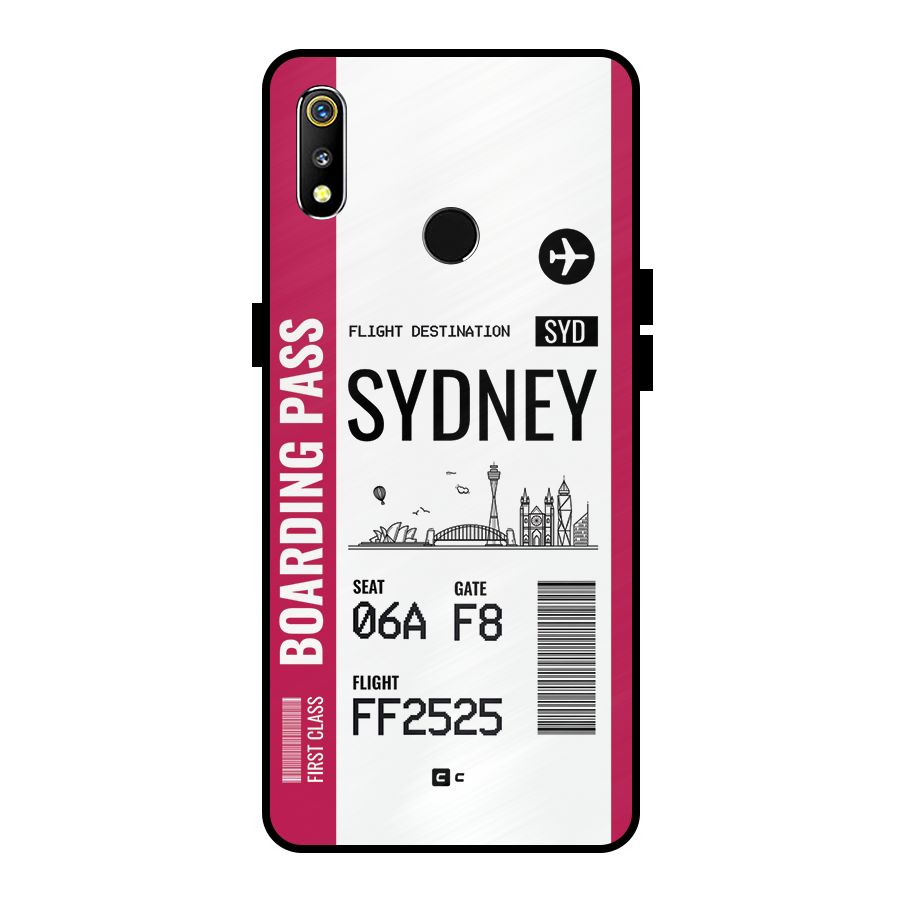 Sydney Boarding Pass Metal Back Case for Realme 3