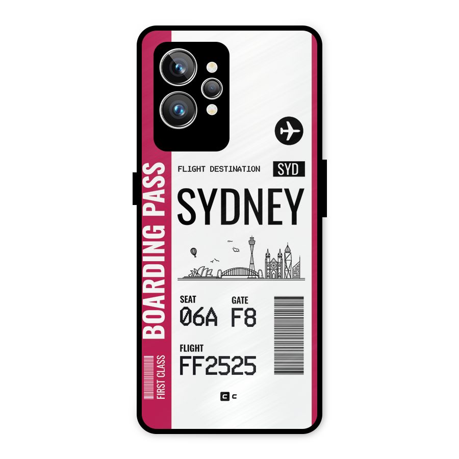 Sydney Boarding Pass Metal Back Case for Realme GT2 Pro