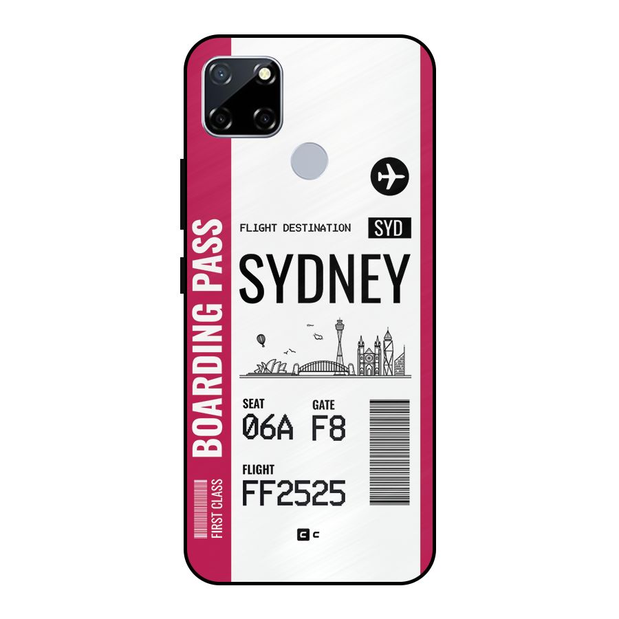 Sydney Boarding Pass Metal Back Case for Realme Narzo 30A
