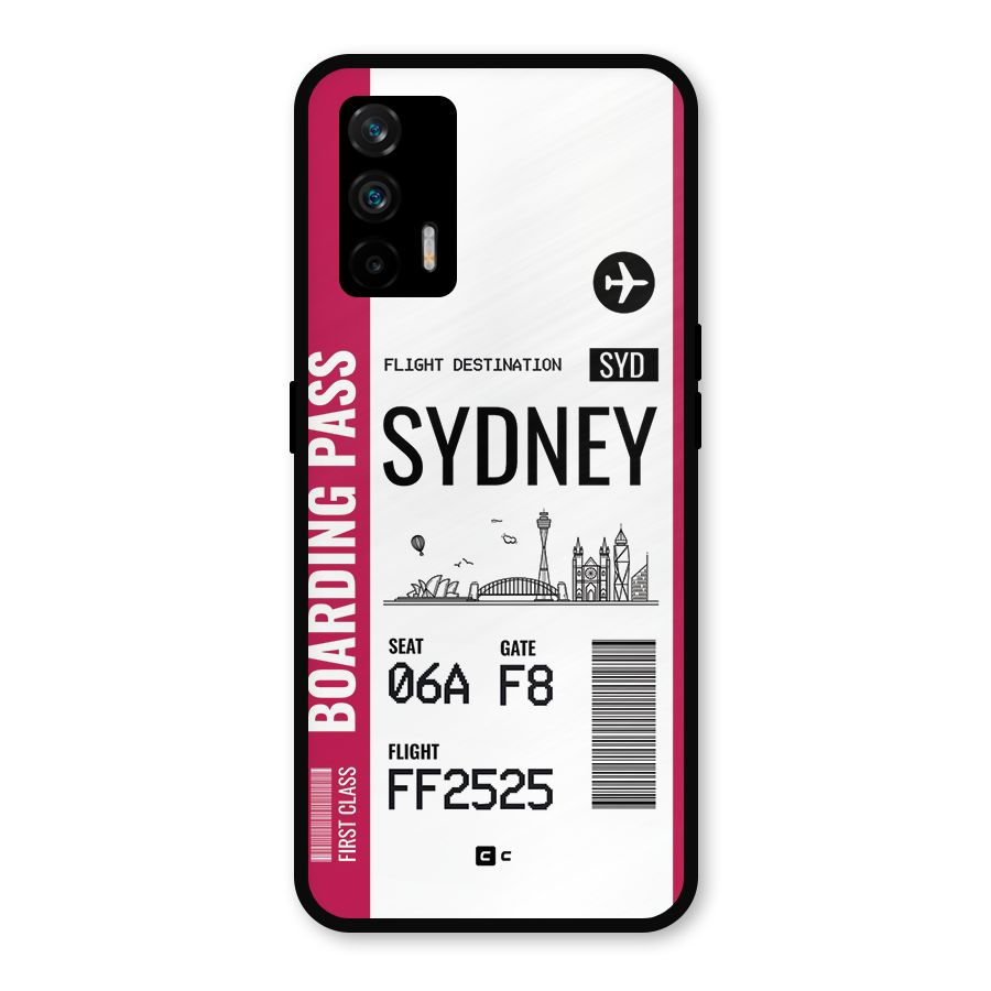 Sydney Boarding Pass Metal Back Case for Realme X7 Max