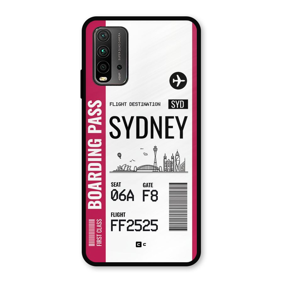 Sydney Boarding Pass Metal Back Case for Redmi 9 Power