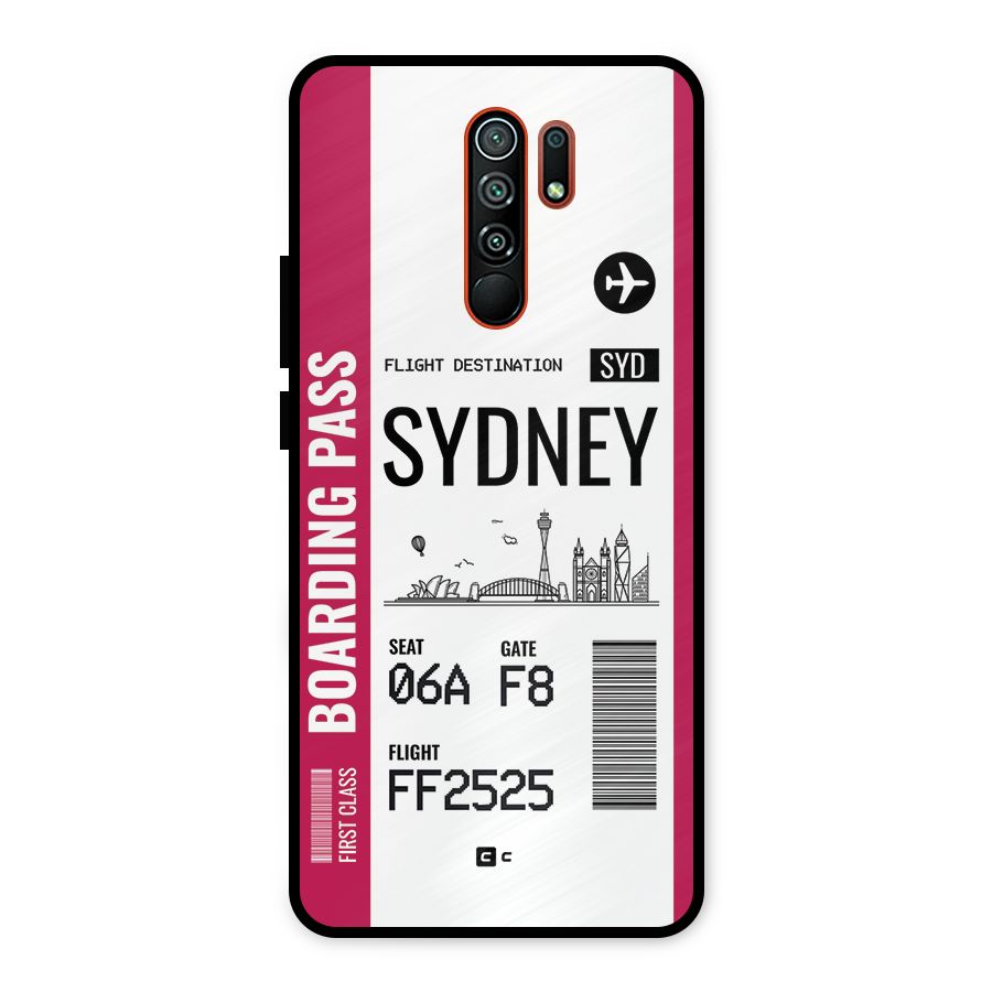 Sydney Boarding Pass Metal Back Case for Redmi 9 Prime