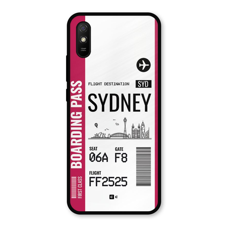 Sydney Boarding Pass Metal Back Case for Redmi 9i