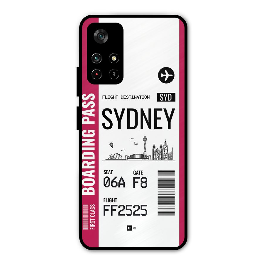 Sydney Boarding Pass Metal Back Case for Redmi Note 11T 5G