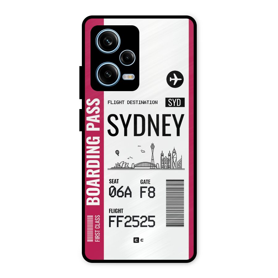 Sydney Boarding Pass Metal Back Case for Redmi Note 12 Pro