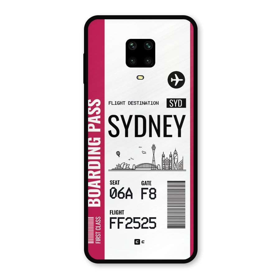 Sydney Boarding Pass Metal Back Case for Redmi Note 9 Pro