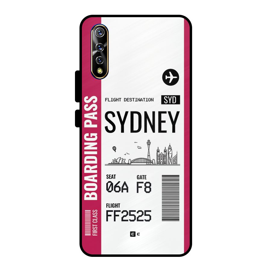Sydney Boarding Pass Metal Back Case for Vivo S1