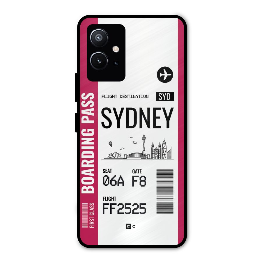 Sydney Boarding Pass Metal Back Case for Vivo T1 5G