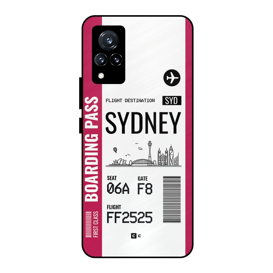 Sydney Boarding Pass Metal Back Case for Vivo V21 5G