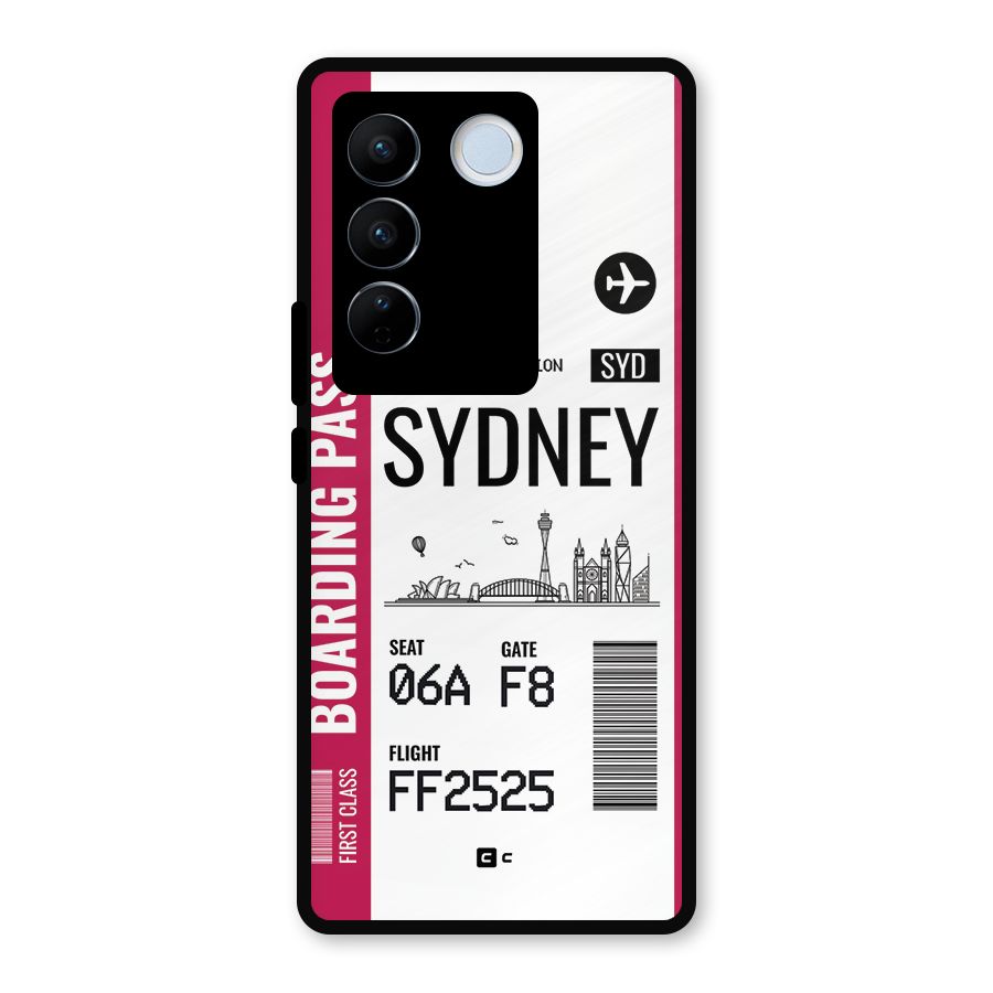Sydney Boarding Pass Metal Back Case for Vivo V27