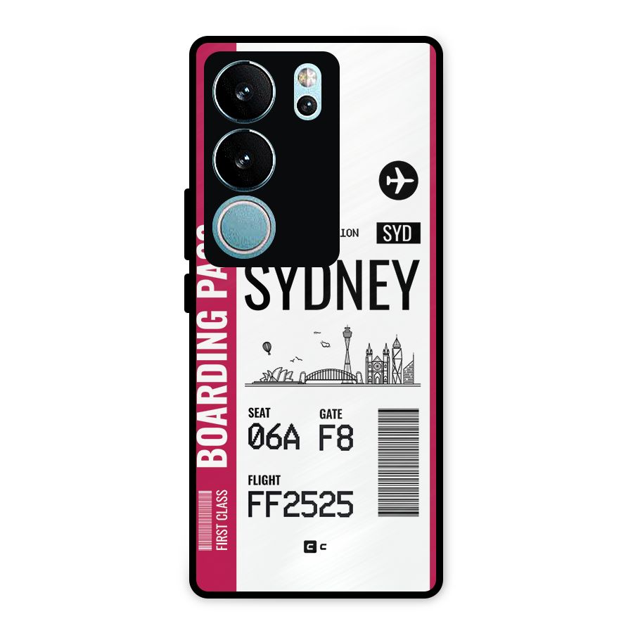 Sydney Boarding Pass Metal Back Case for Vivo V29