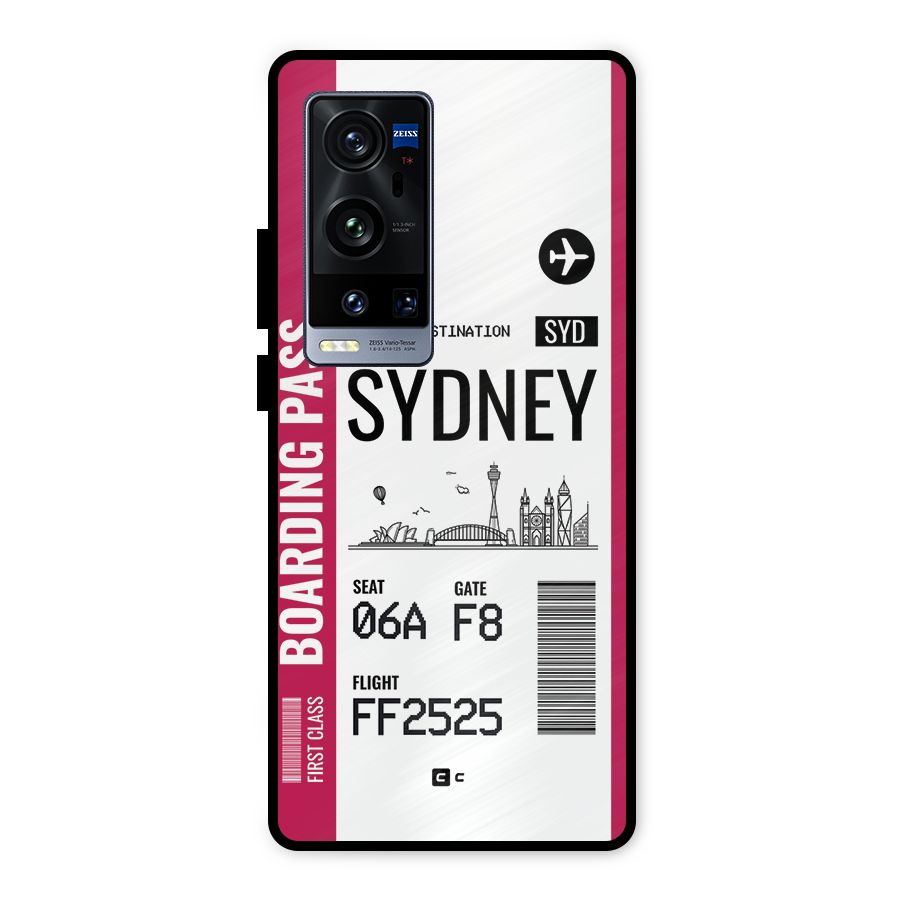 Sydney Boarding Pass Metal Back Case for Vivo X60 Pro Plus