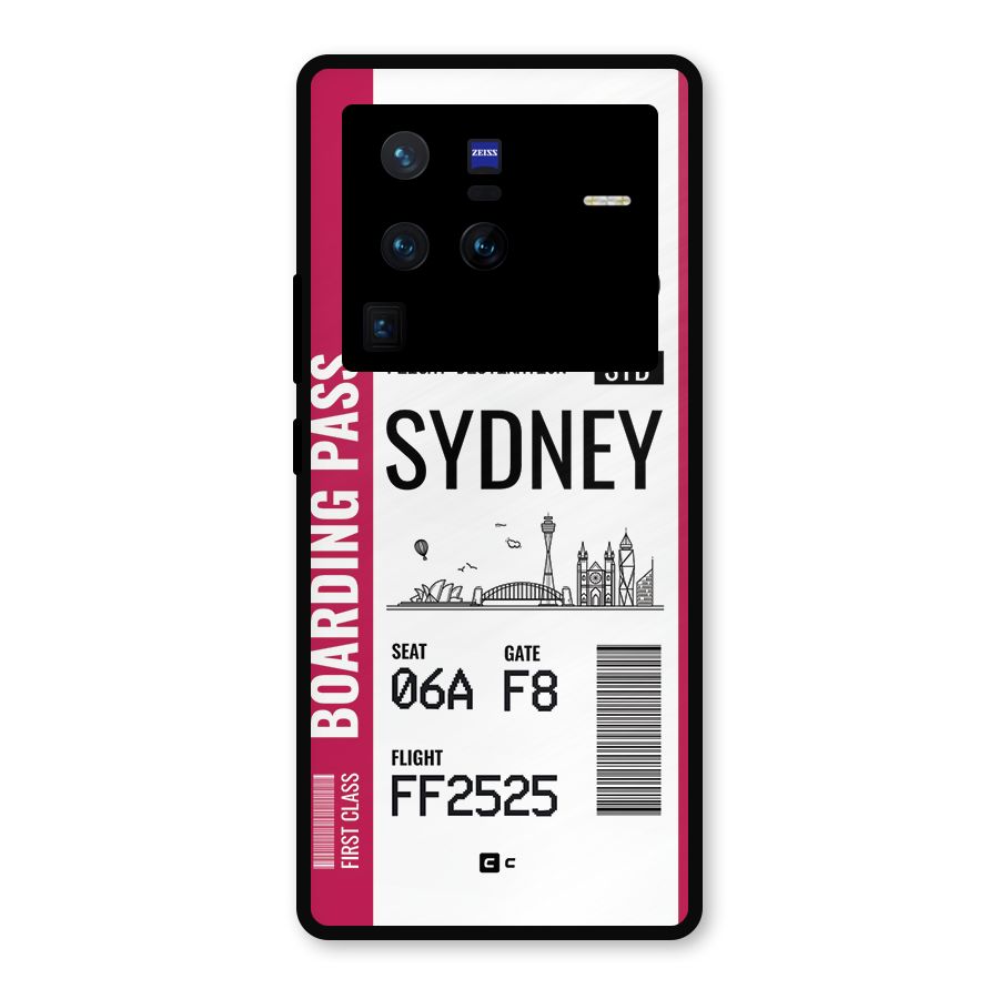 Sydney Boarding Pass Metal Back Case for Vivo X80 Pro