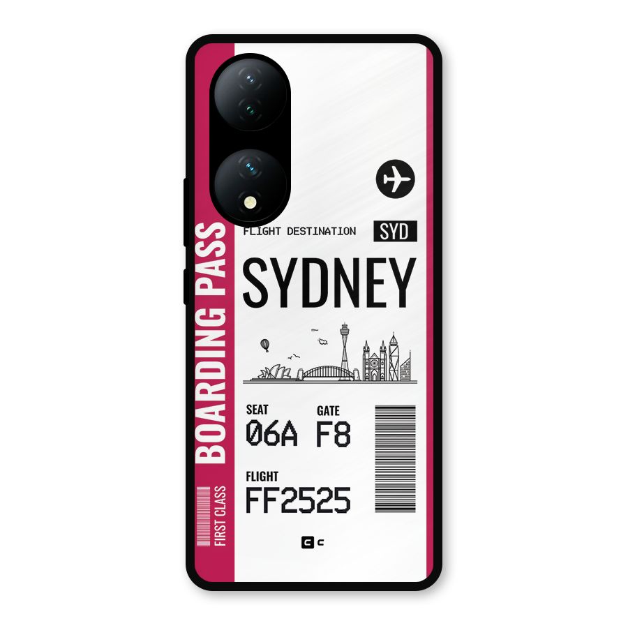 Sydney Boarding Pass Metal Back Case for Vivo Y100a