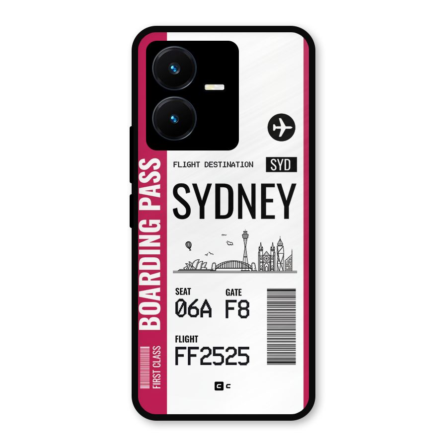 Sydney Boarding Pass Metal Back Case for Vivo Y22