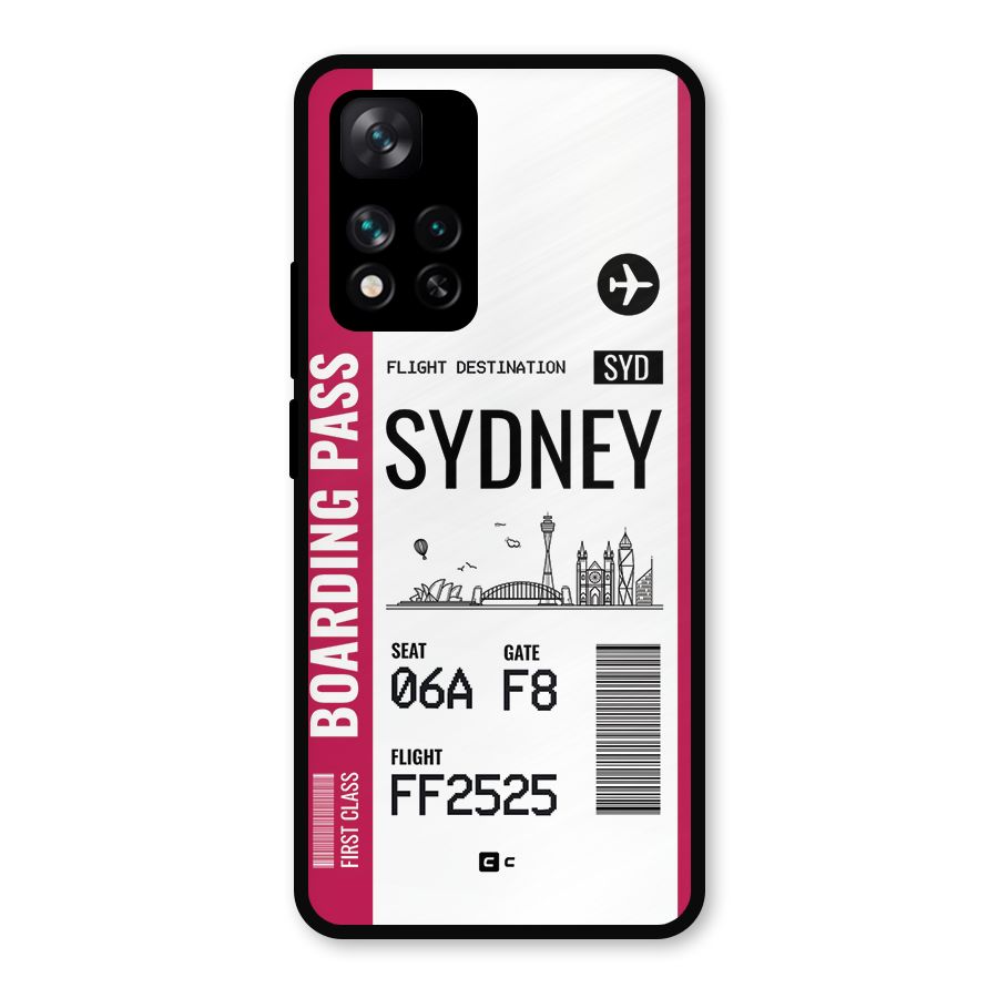 Sydney Boarding Pass Metal Back Case for Xiaomi 11i Hypercharge 5G