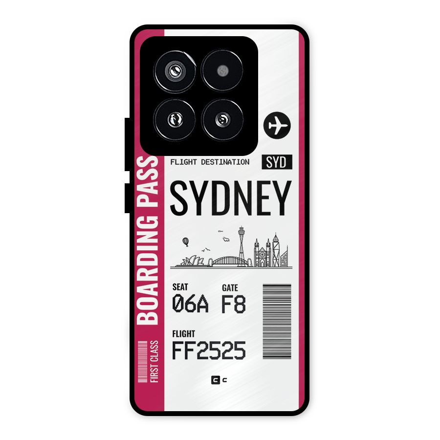Sydney Boarding Pass Metal Back Case for Xiaomi 14 Pro