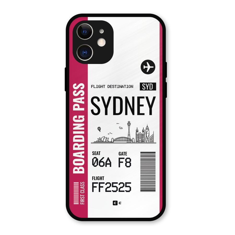 Sydney Boarding Pass Metal Back Case for iPhone 12