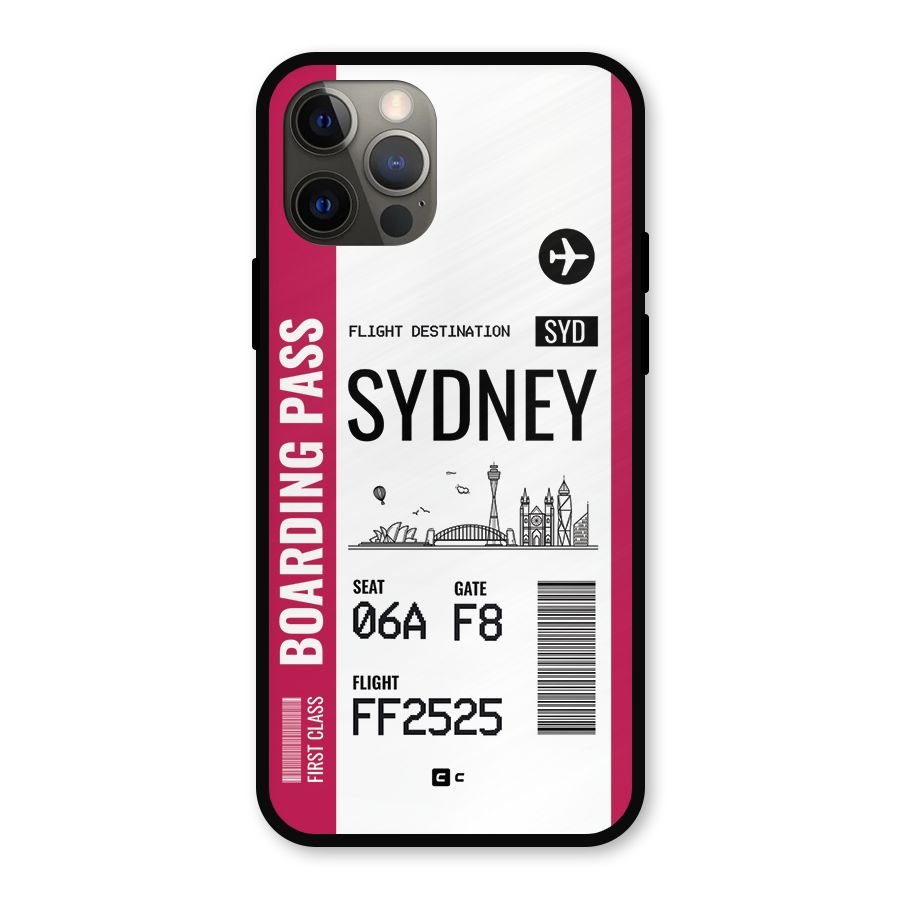 Sydney Boarding Pass Metal Back Case for iPhone 12 Pro